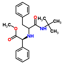 Benzeneacetic acid, alpha-[[2-[(1,1-dimethylethyl)amino]-2-oxo-1-(phenylmethyl)ethyl]amino]-, methyl ester, (alphaS)- (9CI)结构式