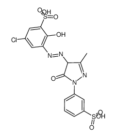 5-chloro-2-hydroxy-3-[[3-methyl-5-oxo-1-(m-sulphophenyl)-2-pyrazolin-4-yl]azo]benzenesulphonic acid结构式