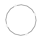 1,5,9,13-tetrathiacyclohexadecane structure