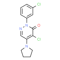 4-Chloro-2-(3-chlorophenyl)-5-(1-pyrrolidinyl)-3(2H)-pyridazinone structure