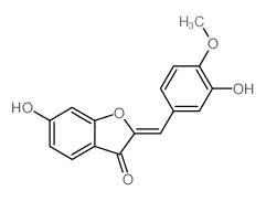 6-hydroxy-2-[(3-hydroxy-4-methoxy-phenyl)methylidene]benzofuran-3-one structure