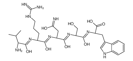 (2S)-2-[[(2S)-2-[[(2S)-4-amino-2-[[(2S)-2-[[(2S)-2-amino-3-methylbutanoyl]amino]-5-(diaminomethylideneamino)pentanoyl]amino]-4-oxobutanoyl]amino]-3-hydroxypropanoyl]amino]-3-(1H-indol-3-yl)propanoic acid结构式
