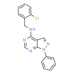 N-(2-Chlorobenzyl)-1-phenyl-1H-pyrazolo[3,4-d]pyrimidin-4-amine结构式