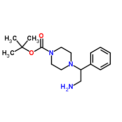 T-BUTYL-4-(2-AMINO-1-PHENYLETHYL)PIPERAZINE CARBOXYLATE structure