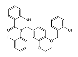 2-[4-[(2-chlorophenyl)methoxy]-3-ethoxyphenyl]-3-(2-fluorophenyl)-1,2-dihydroquinazolin-4-one结构式