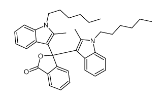 3,3-bis(1-hexyl-2-methylindol-3-yl)-2-benzofuran-1-one结构式