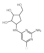 3-[(2-amino-6-chloro-pyrimidin-4-yl)amino]-5-(hydroxymethyl)cyclopentane-1,2-diol结构式
