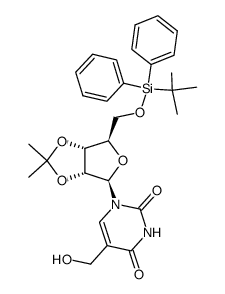 5'-O-tert-butyldiphenylsilyl-5-hydroxymethyl-2',3'-O-isopropylideneuridine结构式