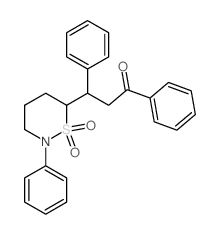 3-(1,1-dioxo-2-phenyl-thiazinan-6-yl)-1,3-diphenyl-propan-1-one结构式