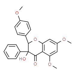 2,3-Dihydro-3-hydroxy-5,7-dimethoxy-2-(4-methoxyphenyl)-3-phenyl-4H-1-benzopyran-4-one结构式
