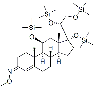 Pregn-4-en-3-one, 11,17,20,21-tetrakis[(trimethylsilyl)oxy]-, O-methyl oxime, (11beta,20R)-结构式