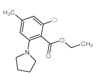 2-氯-4-甲基-6-(吡咯烷-1-基)苯甲酸乙酯结构式