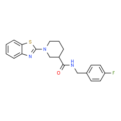 3-Piperidinecarboxamide,1-(2-benzothiazolyl)-N-[(4-fluorophenyl)methyl]-(9CI)结构式