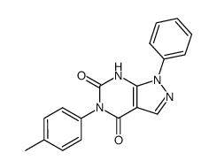 1-phenyl-5-p-tolyl-1,7-dihydro-pyrazolo[3,4-d]pyrimidine-4,6-dione结构式