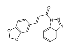 (E)-3-benzo[1,3]dioxol-5-yl-1-benzotriazol-1-yl-prop-2-en-1-one Structure