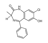 8-chloro-7-hydroxy-3-methyl-5-phenyl-1,3-dihydro-benzo[e][1,4]diazepin-2-one结构式