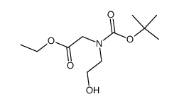 [tert-Butoxycarbonyl-(2-hydroxy-ethyl)-amino]-acetic acid ethyl ester结构式