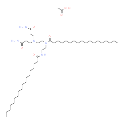 N-[2-[bis(3-amino-3-oxopropyl)amino]ethyl]-N-[2-(stearoylamino)ethyl]stearamide monoacetate structure