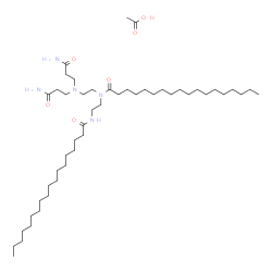 N-[2-[bis(3-amino-3-oxopropyl)amino]ethyl]-N-[2-(stearoylamino)ethyl]stearamide monoacetate Structure