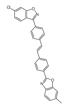 1,2-Benzisoxazole,6-chloro-3-[4-[2-[4-(6-methyl-2-benzoxazolyl)phenyl]ethenyl]phenyl]- picture