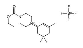 ethyl 4-(3,5,5-trimethylcyclohex-2-en-1-ylidene)piperazin-4-ium-1-carboxylate,tetrafluoroborate结构式