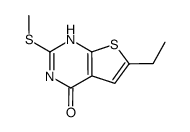 Thieno[2,3-d]pyrimidin-4(1H)-one, 6-ethyl-2-(methylthio)- (9CI)结构式