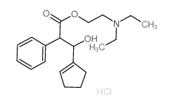 2-diethylaminoethyl 3-(1-cyclopentenyl)-3-hydroxy-2-phenyl-propanoate hydrochloride structure
