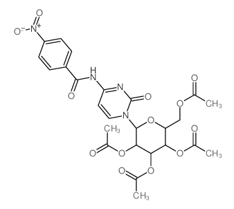 Benzamide,N-(1-b-D-glucopyranosyl-1,2-dihydro-2-oxo-4-pyrimidinyl)-p-nitro-, tetraacetate(ester) (8CI) structure