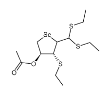 4-O-acetyl-2,5-episeleno-3-S-ethyl-3-thio-D-arabinose diethyl dithioacetal Structure