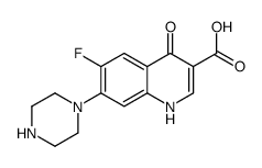 3-carboxy-4-oxo-6-fluoro-7-(1-piperazinyl)-1,4-dihydroquinolone Structure