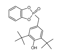 2-(3,5-di-tert-butyl-4-hydroxybenzyl)benzo[d][1,3,2]dioxaphosphole 2-oxide结构式