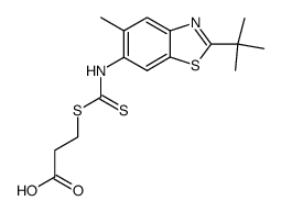 3-[(2-tert-Butyl-5-methylbenzothiazol-6-yl)amino(thiocarbonyl)thio]propanoic acid structure