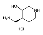 3-Piperidinol, 4-(aminomethyl)-, dihydrochloride, (3S,4S) Structure