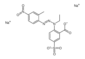 disodium 2-[1-ethyl-3-(2-methyl-4-nitrophenyl)-2-triazenyl]-5-sulphonatobenzoate structure