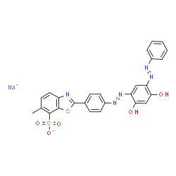 sodium 2-[4-[[2,4-dihydroxy-5-(phenylazo)phenyl]azo]phenyl]-6-methylbenzothiazole-7-sulphonate picture