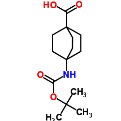 4-((tert-Butoxycarbonyl)amino)bicyclo[2.2.2]octane-1-carboxylic acid structure