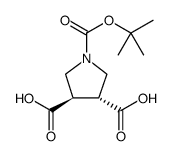 1,3,4-Pyrrolidinetricarboxylic acid, 1-(1,1-dimethylethyl) ester, (3R,4R)-rel结构式
