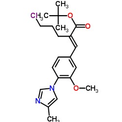 2-Methyl-2-propanyl (2E)-5-chloro-2-[3-methoxy-4-(4-methyl-1H-imidazol-1-yl)benzylidene]pentanoate Structure