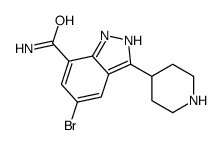 1H-INDAZOLE-7-CARBOXAMIDE, 5-BROMO-3-(4-PIPERIDINYL)-结构式