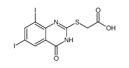 2-((6,8-diiodo-4-oxo-3,4-dihydroquinazolin-2-yl)thio)acetic acid结构式
