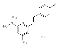 2-[(4-fluorophenyl)methylsulfanyl]-N,N,6-trimethyl-pyrimidin-4-amine Structure