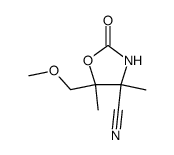 4-Oxazolidinecarbonitrile,5-(methoxymethyl)-4,5-dimethyl-2-oxo-(7CI)结构式