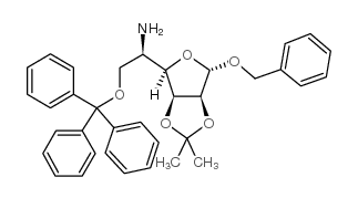 苄基5-氨基-5-脱氧-2,3-O-异亚丙基-6-O-三苯甲基-α-D-甘露呋喃糖苷结构式