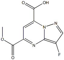 3-fluoro-5-(methoxycarbonyl)pyrazolo[1,5-a]pyrimidine-7-carboxylic acid结构式