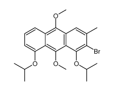 2-bromo-9,10-dimethoxy-3-methyl-1,8-di(propan-2-yloxy)anthracene结构式