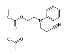 2-[(2-cyanoethyl)anilino]ethyl methyl carbonate , compound with acetic acid (1:1) structure