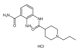 4-Piperidinecarboxamide, N-[2-amino-3-(aminocarbonyl)phenyl]-1-propyl-, hydrochloride结构式