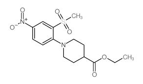 ethyl 1-(2-methylsulfonyl-4-nitrophenyl)piperidine-4-carboxylate结构式