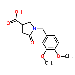 1-(3,4-Dimethoxy-benzyl)-5-oxo-pyrrolidine-3-carboxylic acid结构式