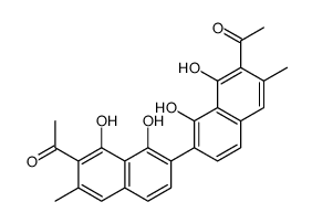 1-[7-(7-acetyl-1,8-dihydroxy-6-methylnaphthalen-2-yl)-1,8-dihydroxy-3-methylnaphthalen-2-yl]ethanone Structure